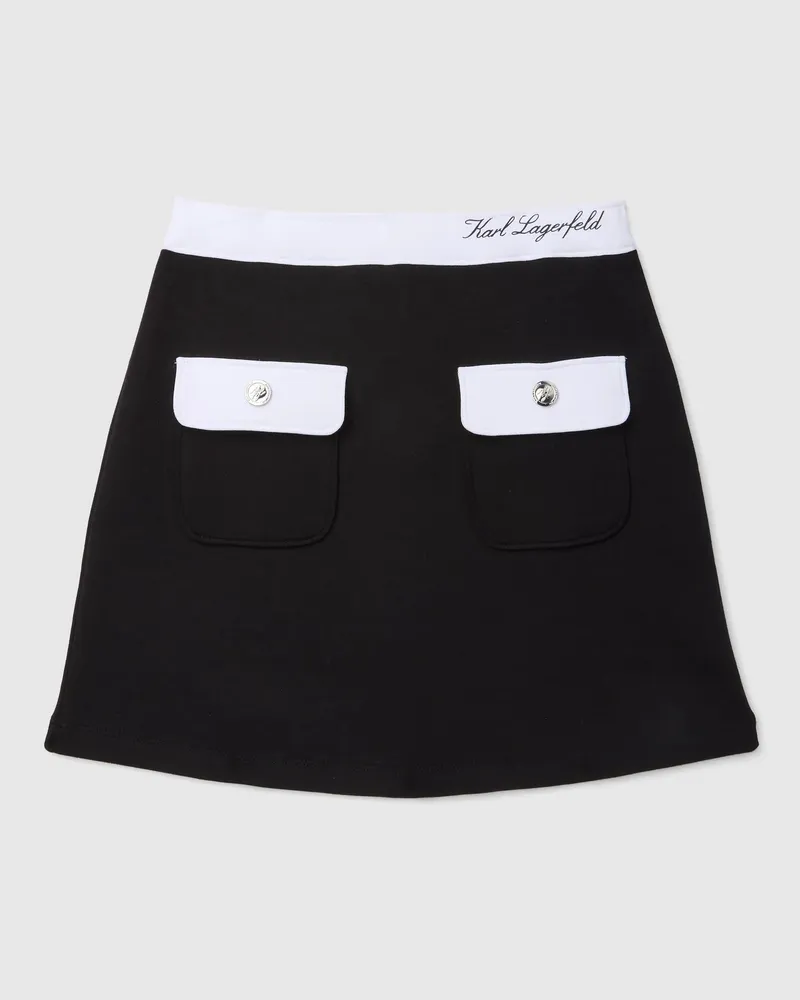 Karl Lagerfeld Paspelierter Minirock Für Mädchen, Schwarz/weiss, Größe Schwarz