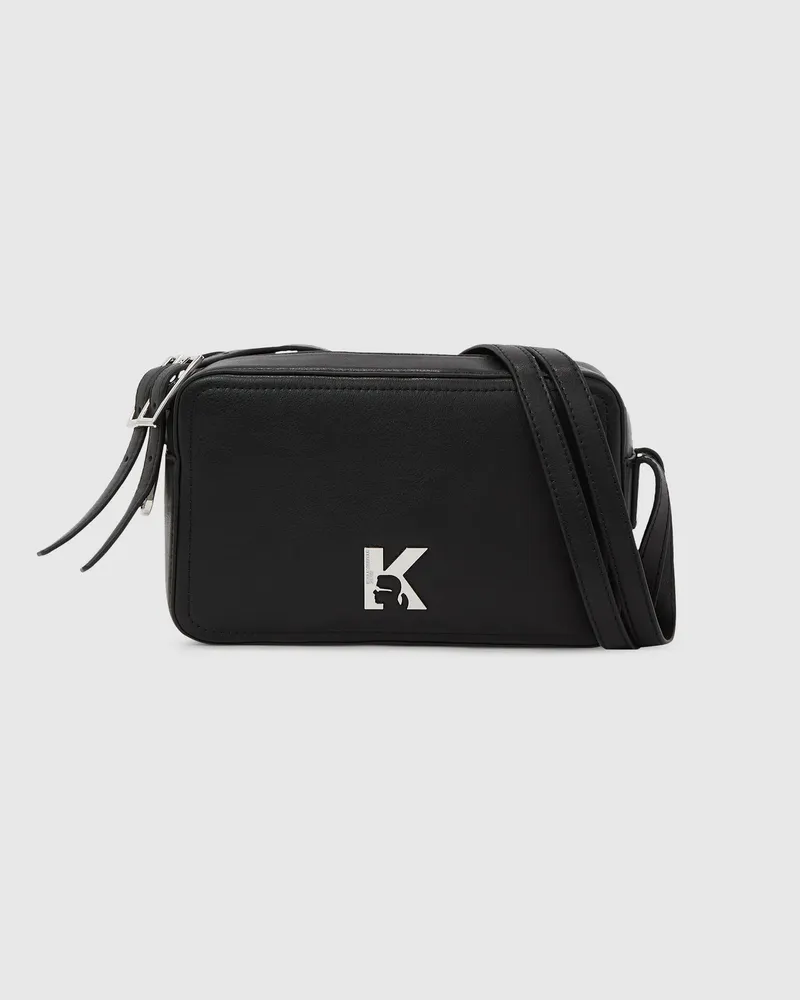 Karl Lagerfeld Kameratasche Mit Zwei Trageriemen, Damen, Schwarz, Größe Schwarz