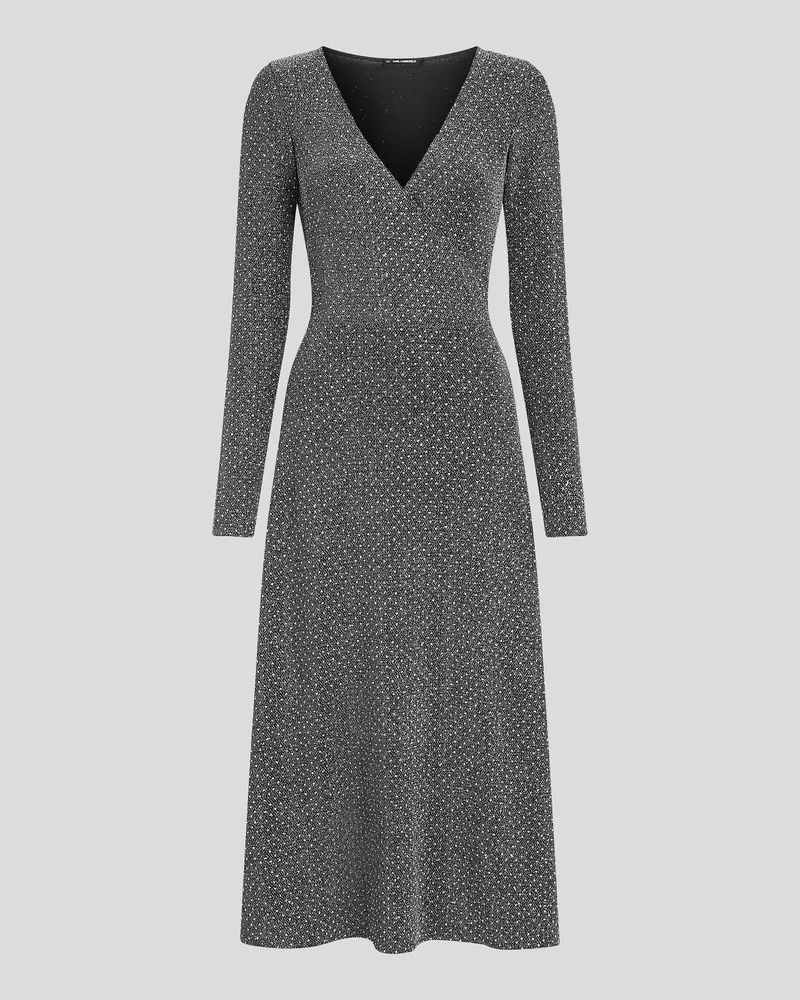 Karl Lagerfeld Metallic-kleid Mit Strass, Frau, Gunmetal, Größe Gunmetal