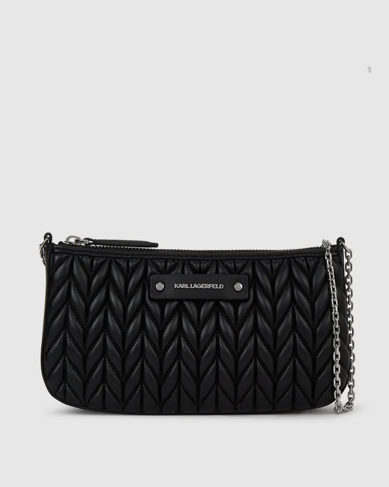 Karl Lagerfeld K/weave Mini-umhängetasche, Damen, Schwarz-nickel, Größe Schwarz-nickel