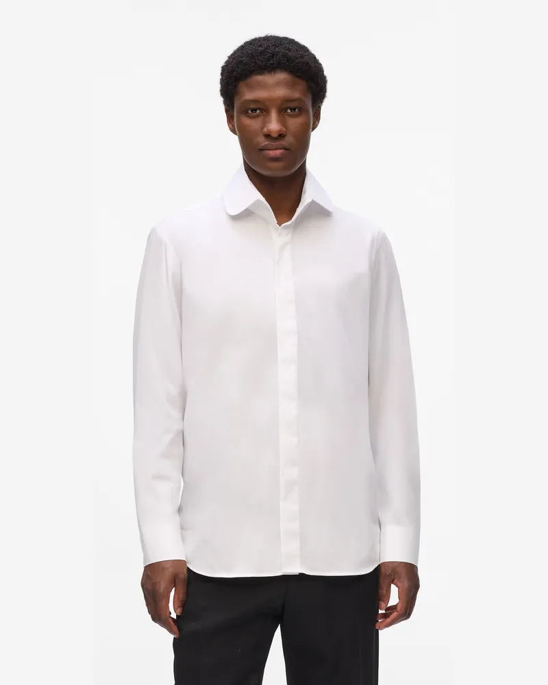 Karl Lagerfeld Rundkragenhemd, Herren, Weiss, Größe Weiss