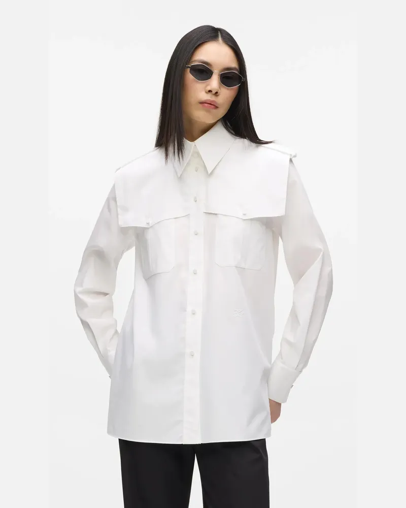 Karl Lagerfeld Archiv Popeline-hemd, Damen, Weiss, Größe Weiss