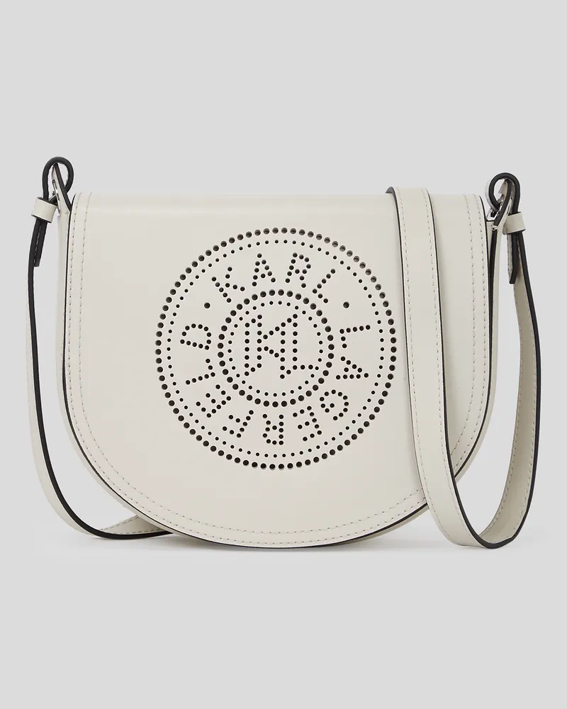 Karl Lagerfeld K/circle Satteltasche Mit Lochmuster, Frau, Zement, Größe Zement