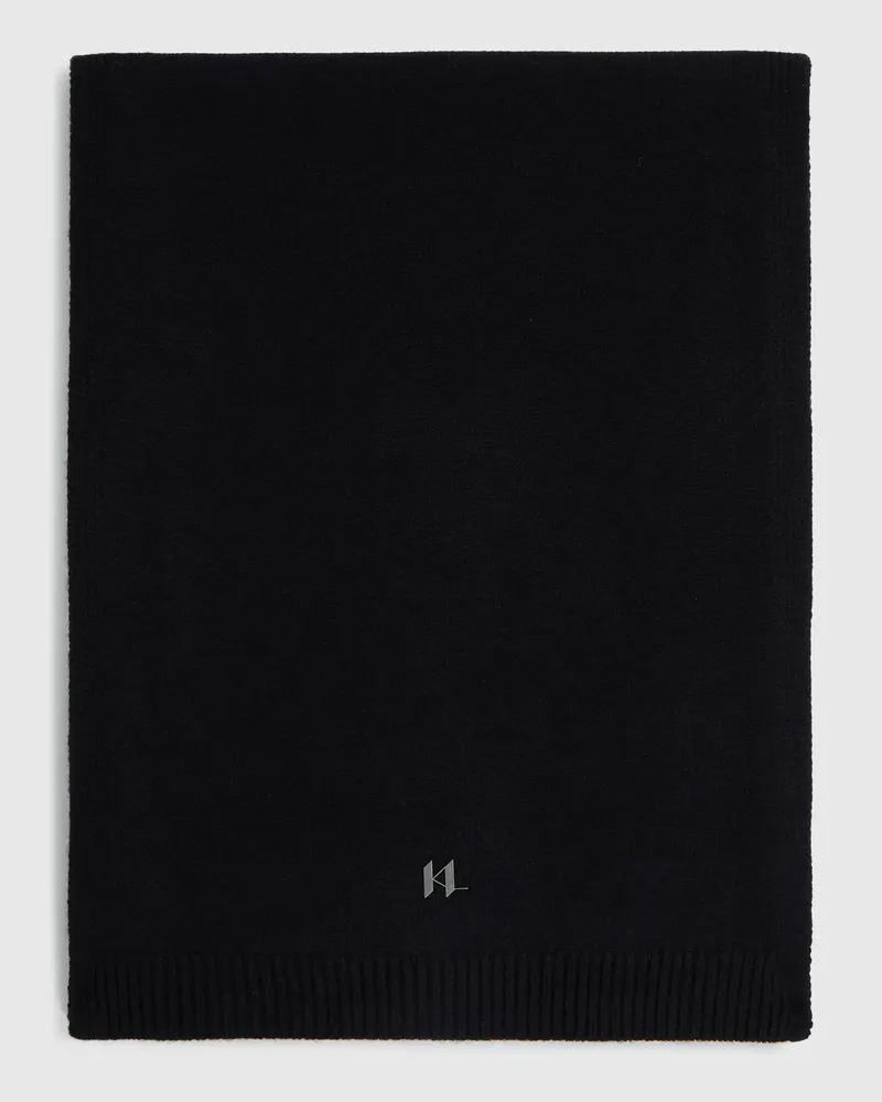 Karl Lagerfeld K/monogram Strickschal, Male, Schwarz, Size Black