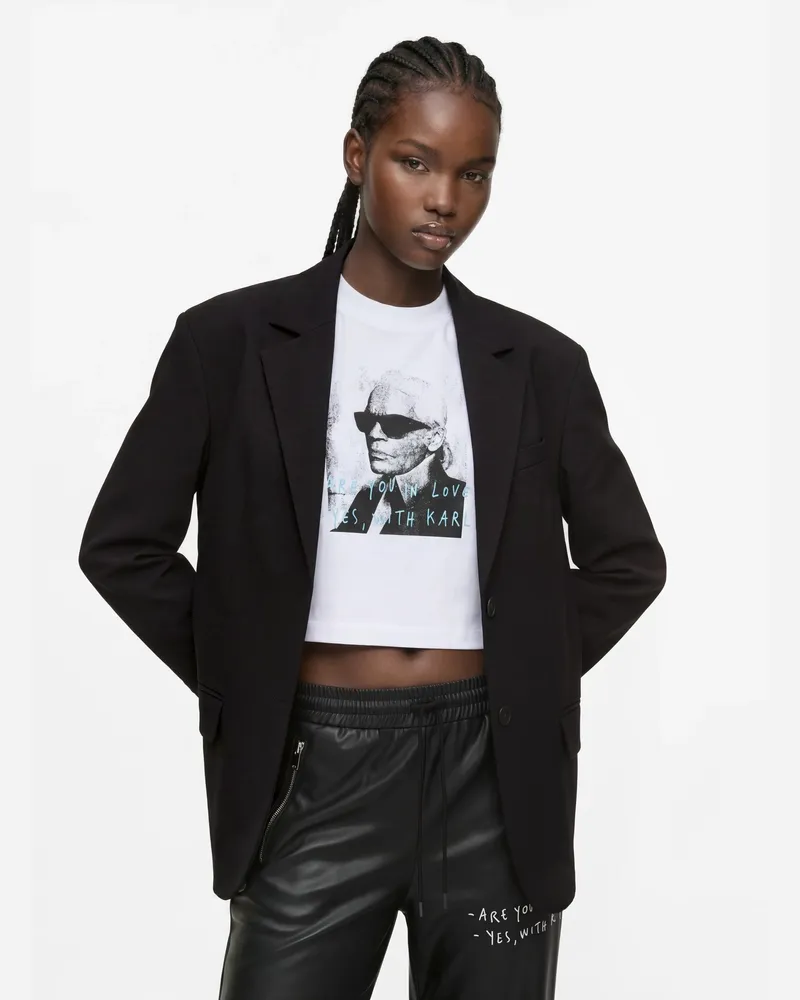 Karl Lagerfeld Klj X Pietro Terzini Oversize-blazer Im Kastenförmigen Schnitt, Female, Schwarz, Size Black