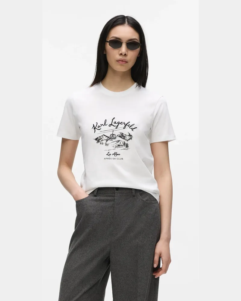 Karl Lagerfeld Après-ski Club T-shirt, Damen, Weiss, Größe Weiss