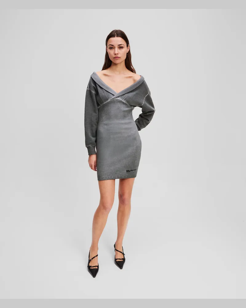 Karl Lagerfeld Schulterfreies Sweatshirtkleid, Frau, Monument, Größe Monument
