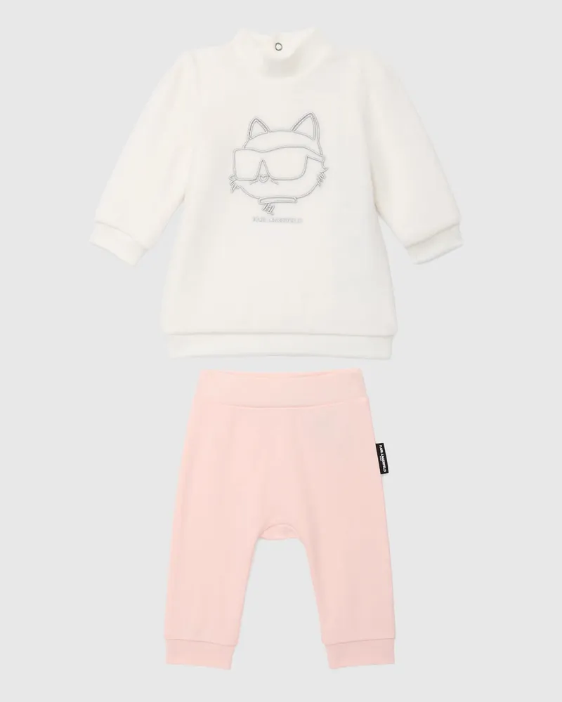 Karl Lagerfeld Ikon Choupette Set Aus Kleid Und Leggingsunisex, Weiss/pink, Size White