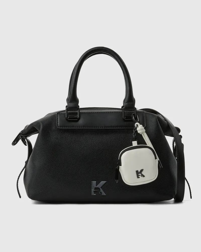 Karl Lagerfeld Tasche Mit Kordelanhänger Und Tragegriff Oben, Damen, Schwarz, Größe Schwarz
