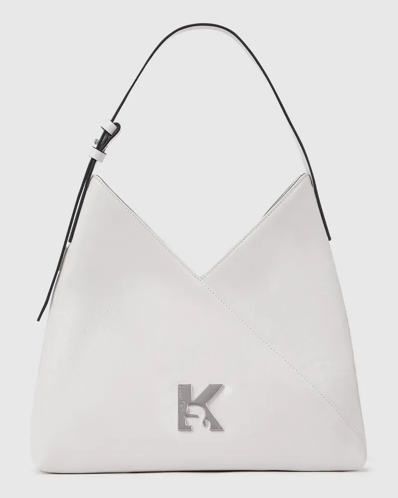Karl Lagerfeld Geo Hochglänzende Tote Bag, Damen, Off White, Größe Off