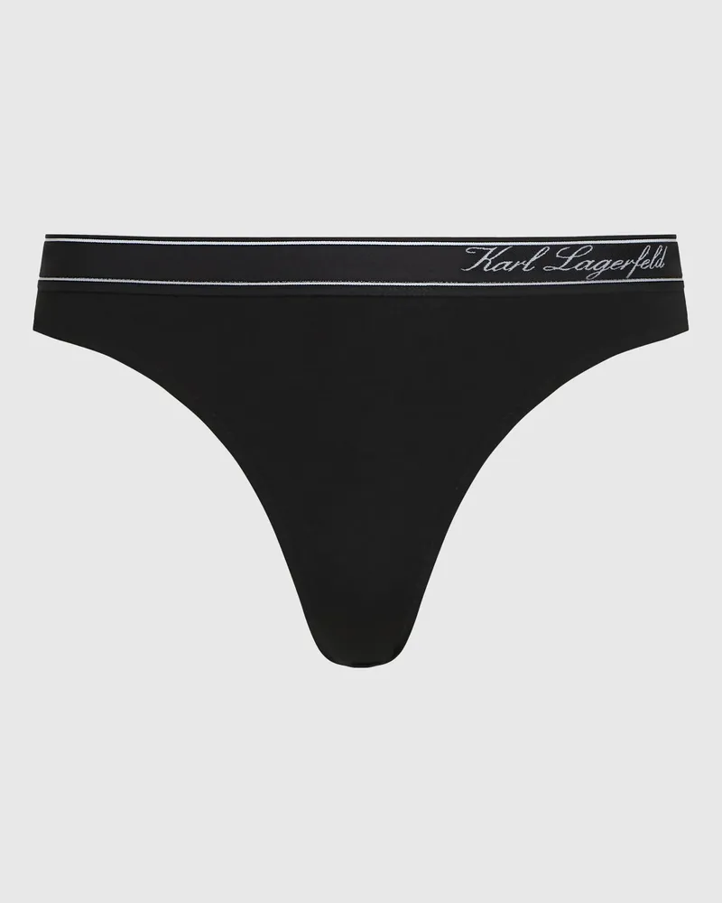 Karl Lagerfeld Streifen-slip, Female, Schwarz, Size Black
