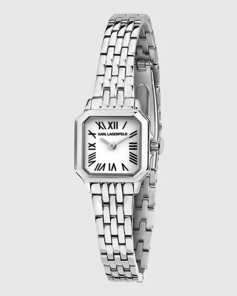 Karl Lagerfeld Kleine Quadratische Logo-armbanduhr, Damen, Silver, Größe Silver