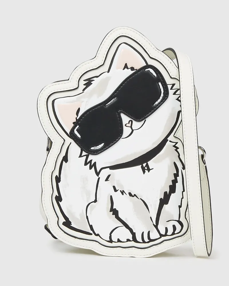 Karl Lagerfeld Ikon Choupette Umhängetasche, Damen, Off White, Größe Off