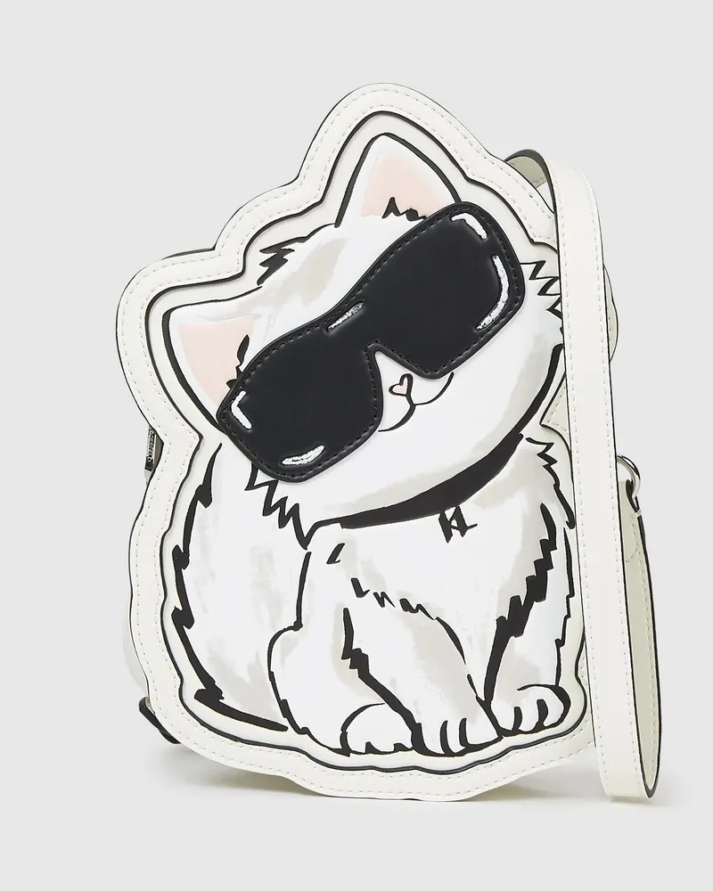 Karl Lagerfeld Ikon Choupette Umhängetasche, Damen, Off White, Größe Off