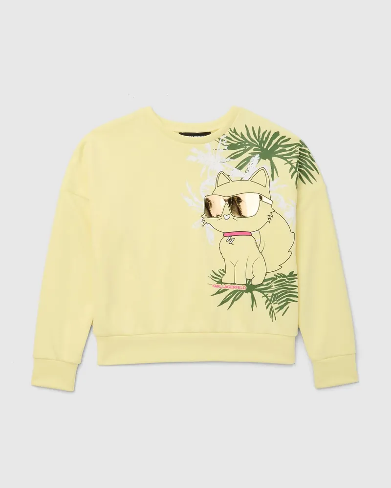 Karl Lagerfeld Ikon Choupette Sweatshirt Für Mädchen, Gelb, Größe Gelb