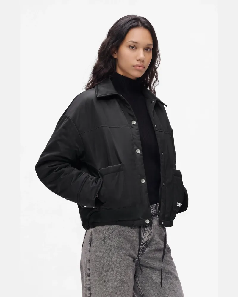 Karl Lagerfeld Gepolsterte Jacke Mit Druckknöpfen, Female, Schwarz, Size Black
