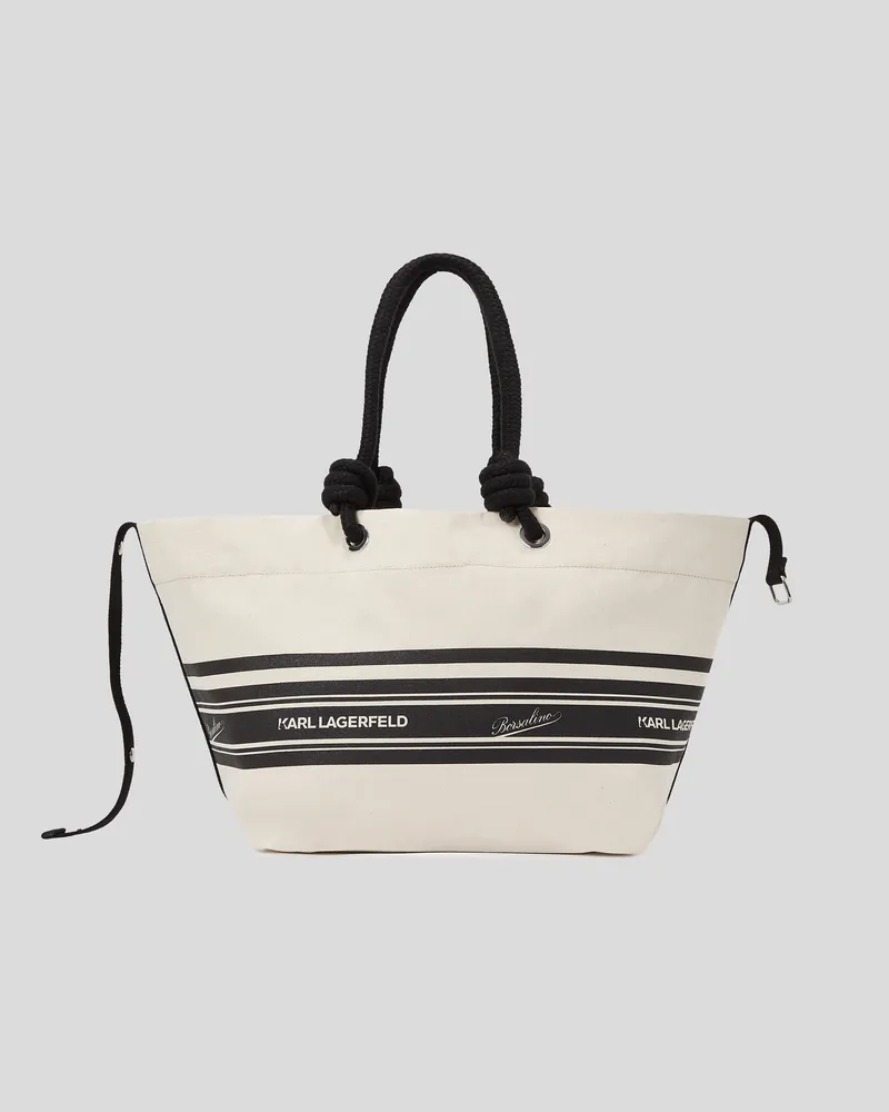Karl Lagerfeld Kl X Borsalino Strandtasche, Frau, Schwarz/Natur, Größe Schwarz
