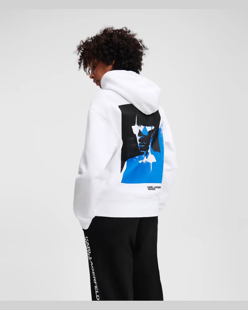 Karl Lagerfeld Karl Profile Relaxed Hoodie, Frau, Weiss, Größe Weiss