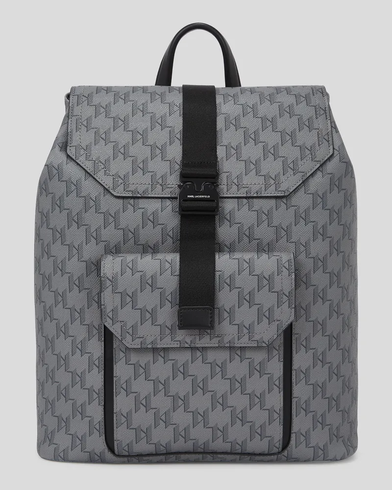 Karl Lagerfeld Monogram Rucksack, Mann, Monogramm Asphalt, Größe Monogramm