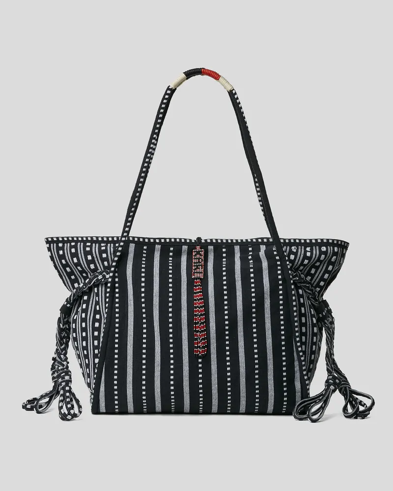 Karl Lagerfeld Kl X Amber Valletta Tote Bag, Frau, Weiss/Schwarz, Größe Weiss