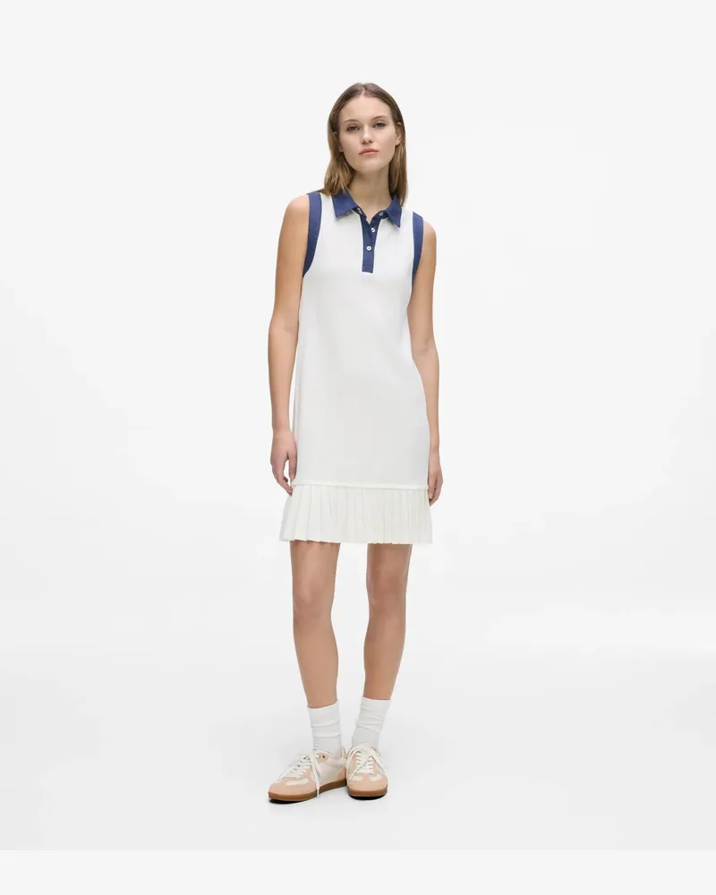 Karl Lagerfeld Ikon Denim-detail-strickkleid, Damen, Cannoli Creme, Größe Cannoli