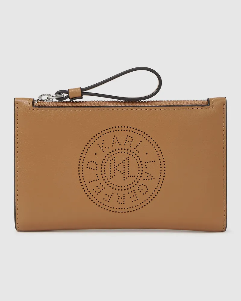 Karl Lagerfeld K/circle Klapp-brieftasche, Damen, Karamell, Größe Karamell