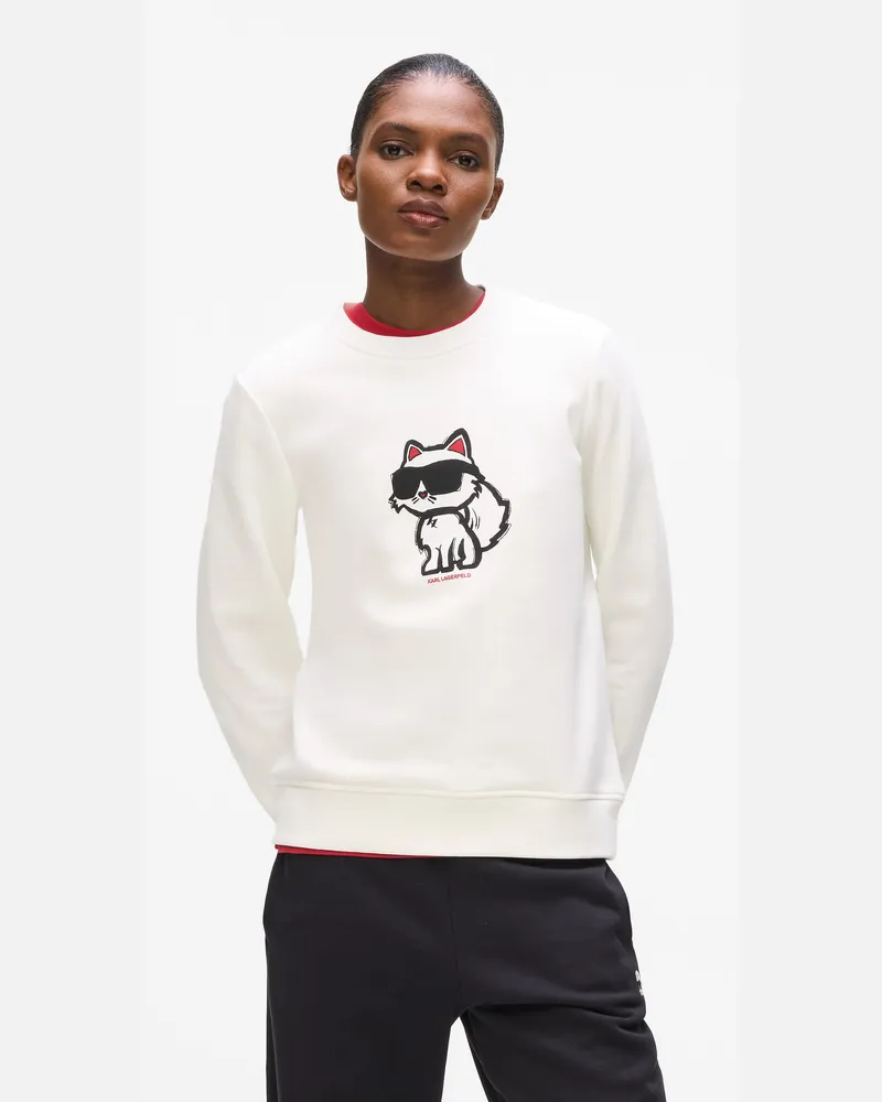 Karl Lagerfeld Ikon Choupette-sweatshirt, Damen, Cannoli Creme, Größe Cannoli