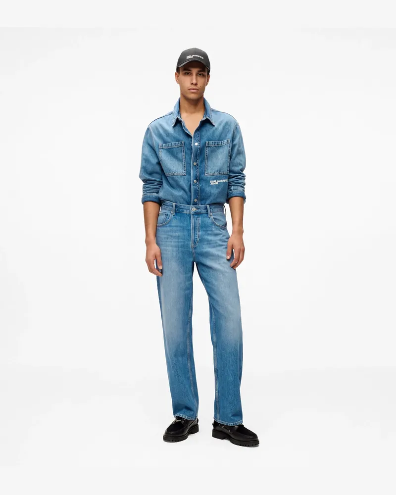 Karl Lagerfeld Gewaschene Lockere Jeans In Blau, Male, Hellblau, Size Blue