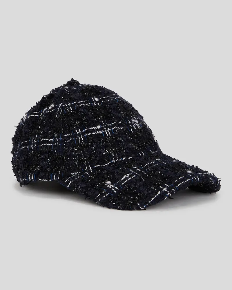Karl Lagerfeld K/signature kappe Aus Bouclé, Frau, Dunkler Marinebouclé, Größe Dunkler