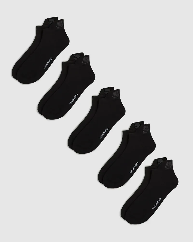 Karl Lagerfeld Kameo-kurzsocken – 5er-pack, Herren, Schwarz, Größe Schwarz