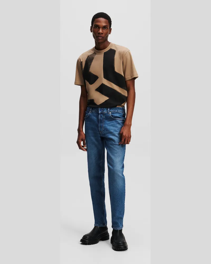 Karl Lagerfeld Nach Unten Eng Zulaufende Jeans, Mann, Vintage Washed Blue, Größe Vintage