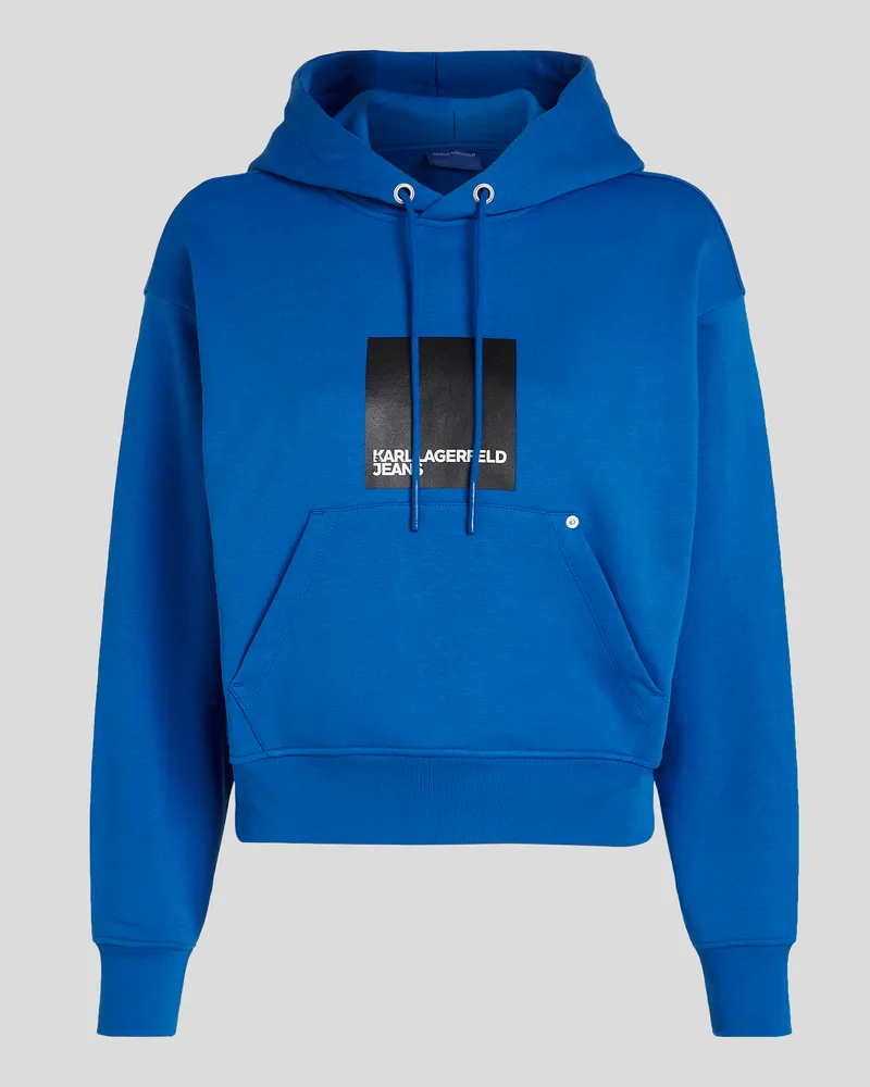 Karl Lagerfeld Klj kapuzenpullover Mit Box-logo, Frau, KLJ BLUE, Größe Klj