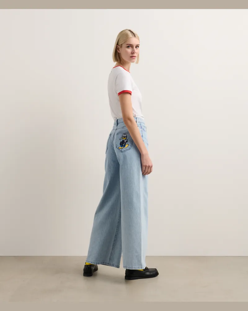 Karl Lagerfeld Disney X Kl Jeans Mit Weitem Bein, Frau, Hellblauer Denim, Größe Hellblauer
