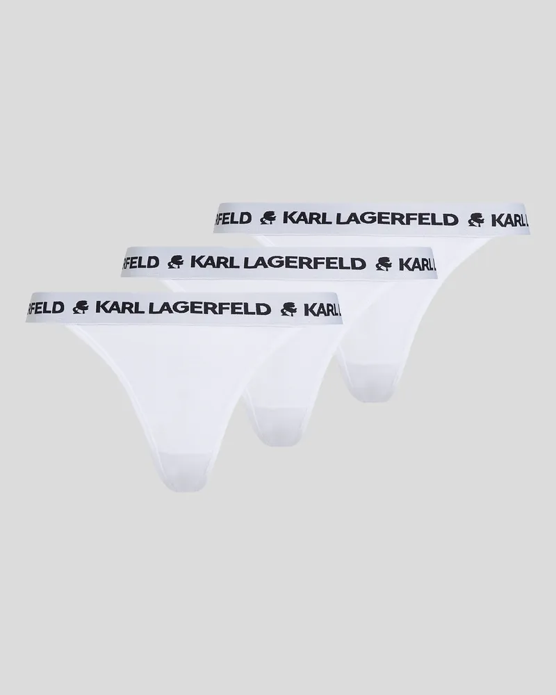 Karl Lagerfeld Logo-slips Im Brazilian-stil – 3er-pack, Frau, Weiss, Größe Weiss