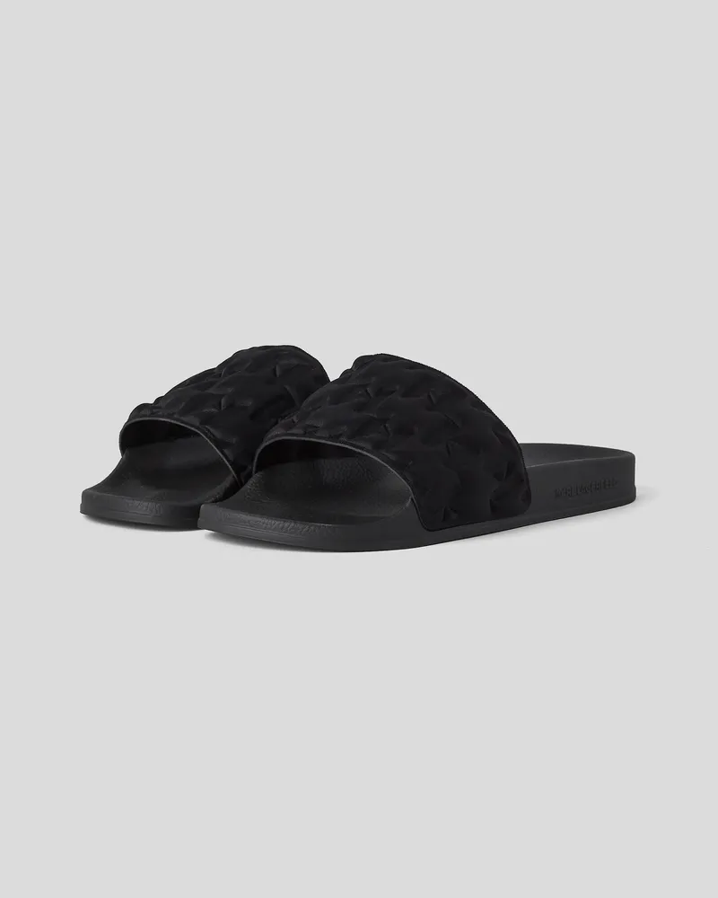 Karl Lagerfeld Monogram Gepolsterte Sandalen, Frau, Schwarz, Größe Schwarz