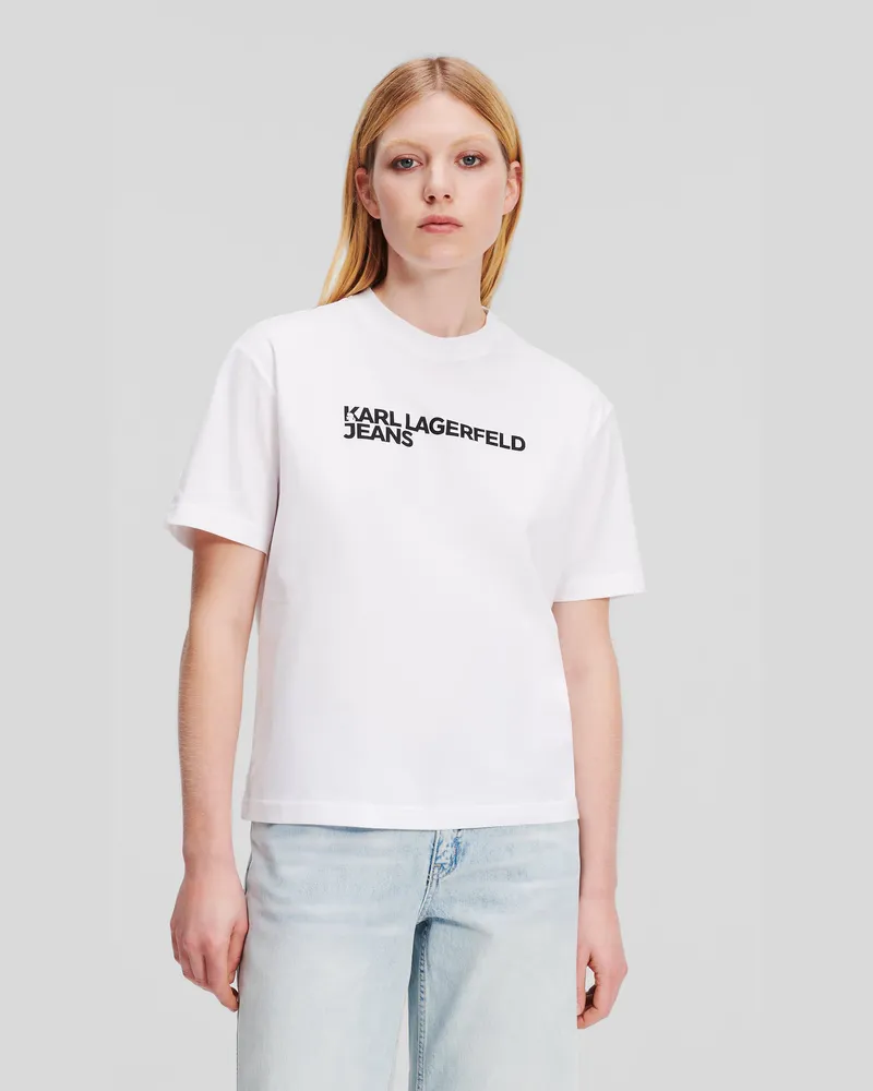 Karl Lagerfeld T-shirt Mit Logo, Frau, Weiss, Größe Weiss