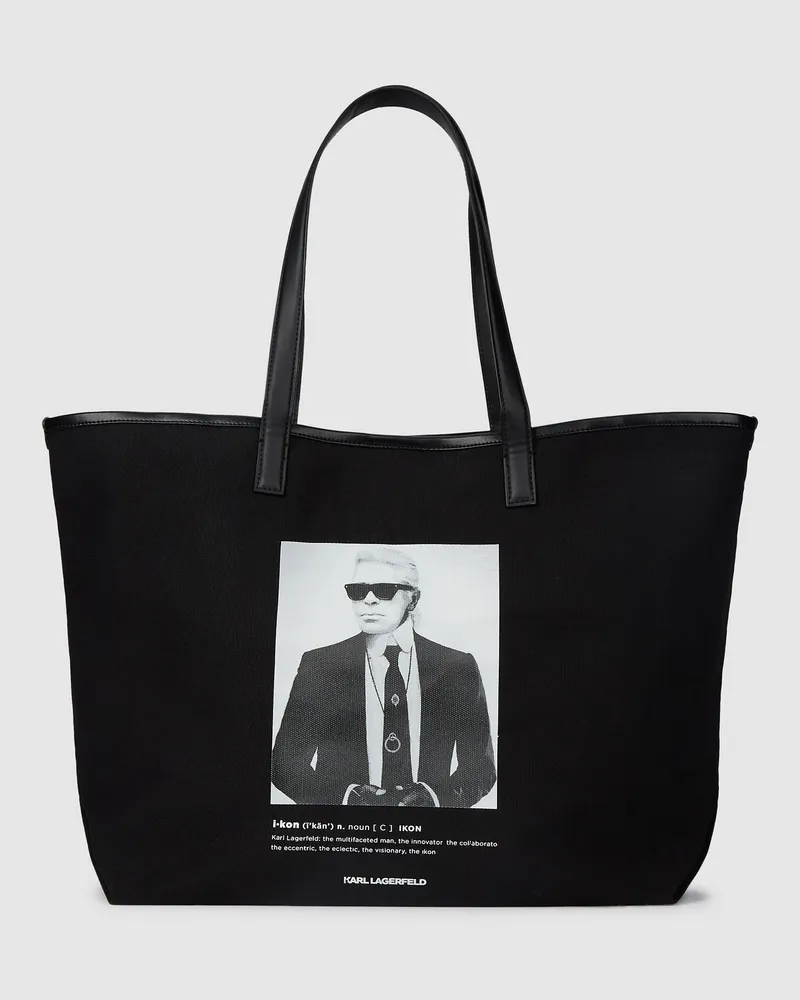 Karl Lagerfeld Shopper Mit Karl-fotodruck, Damen, Schwarz, Größe Schwarz