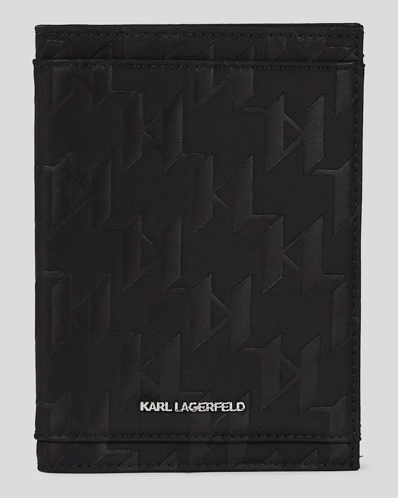 Karl Lagerfeld K/monogram Reisepass-etui, Mann, Schwarz, Größe Schwarz