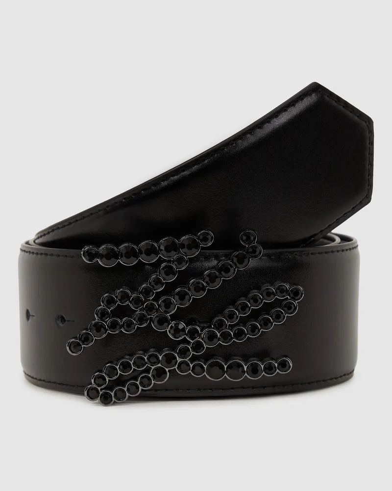 Karl Lagerfeld K/autograph Strassgürtel, Damen, Schwarz, Größe Schwarz