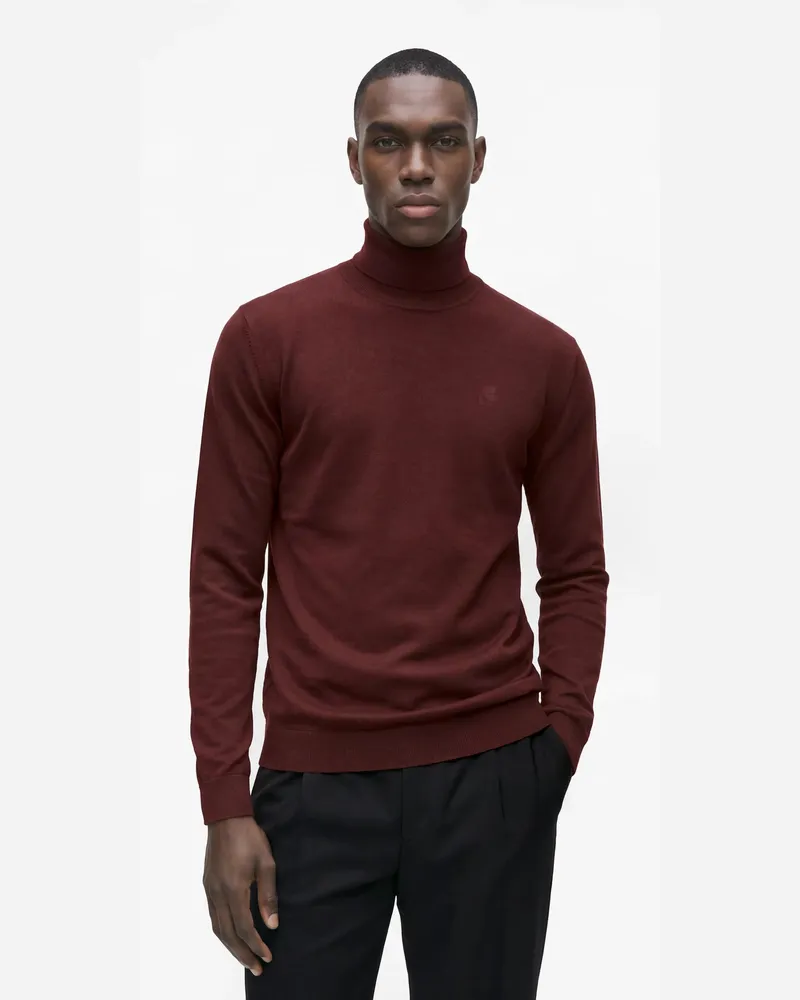 Karl Lagerfeld Rollkragenpullover Aus Wolle, Herren, Merlot, Größe Merlot
