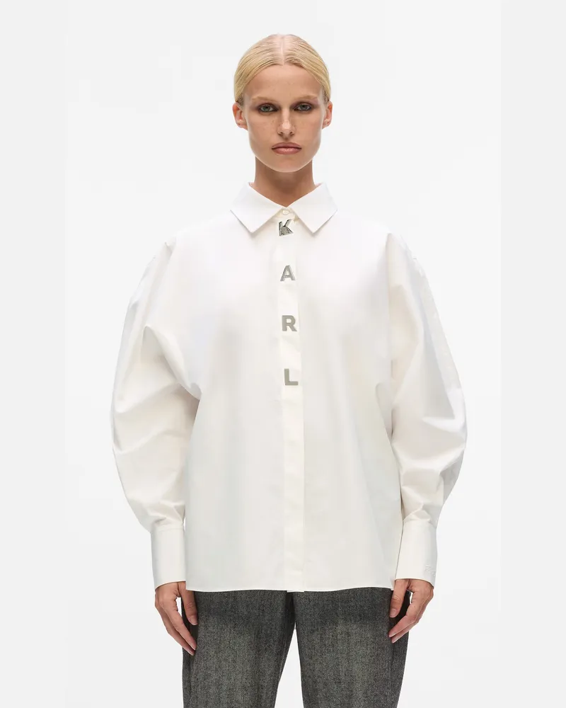 Karl Lagerfeld Karl Buchstaben-shirt, Damen, Weiss, Größe Weiss