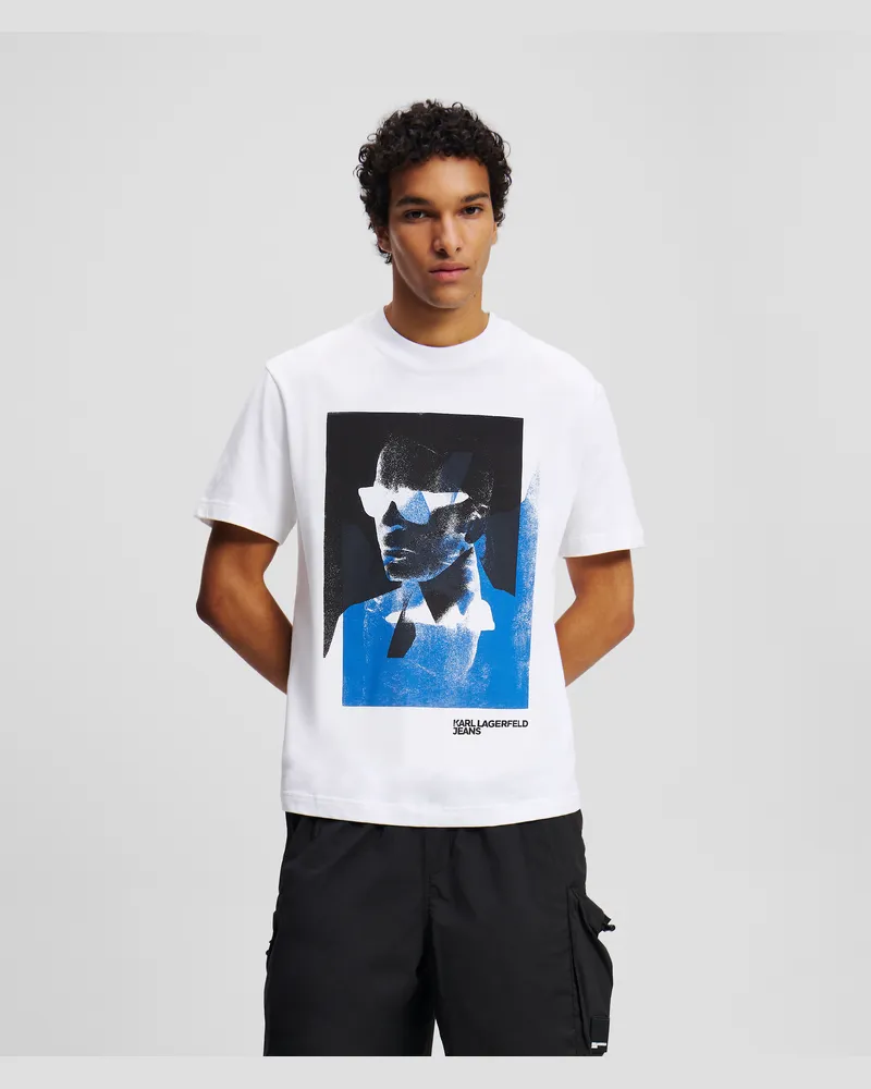 Karl Lagerfeld T-shirt Mit Karl-print, Mann, Weiss, Größe Weiss