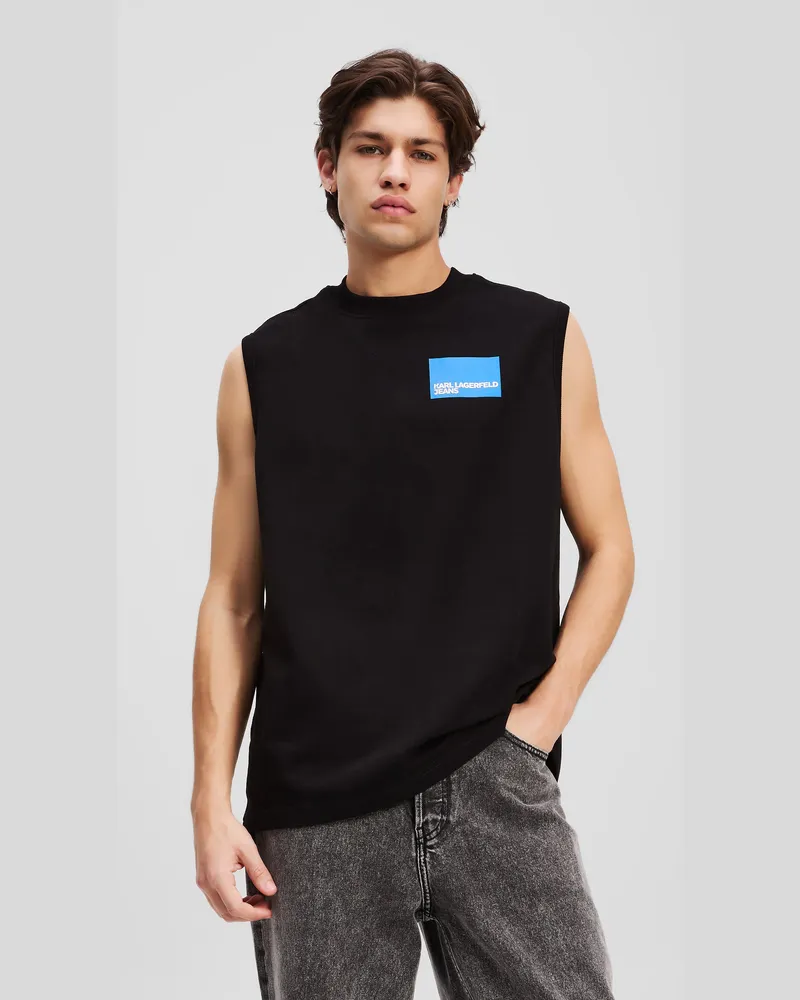 Karl Lagerfeld Tanktop Mit Box-logo, Herren, Schwarz, Größe Schwarz