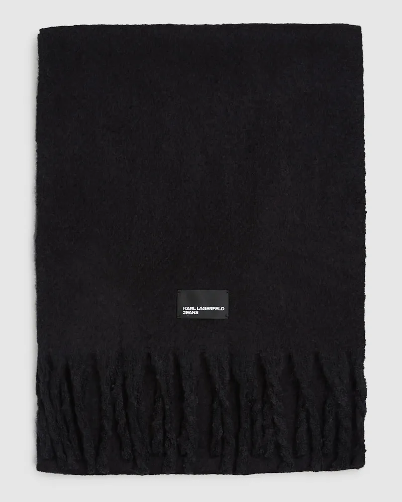 Karl Lagerfeld Flauschiger Schal, Damen, Schwarz, Größe Schwarz