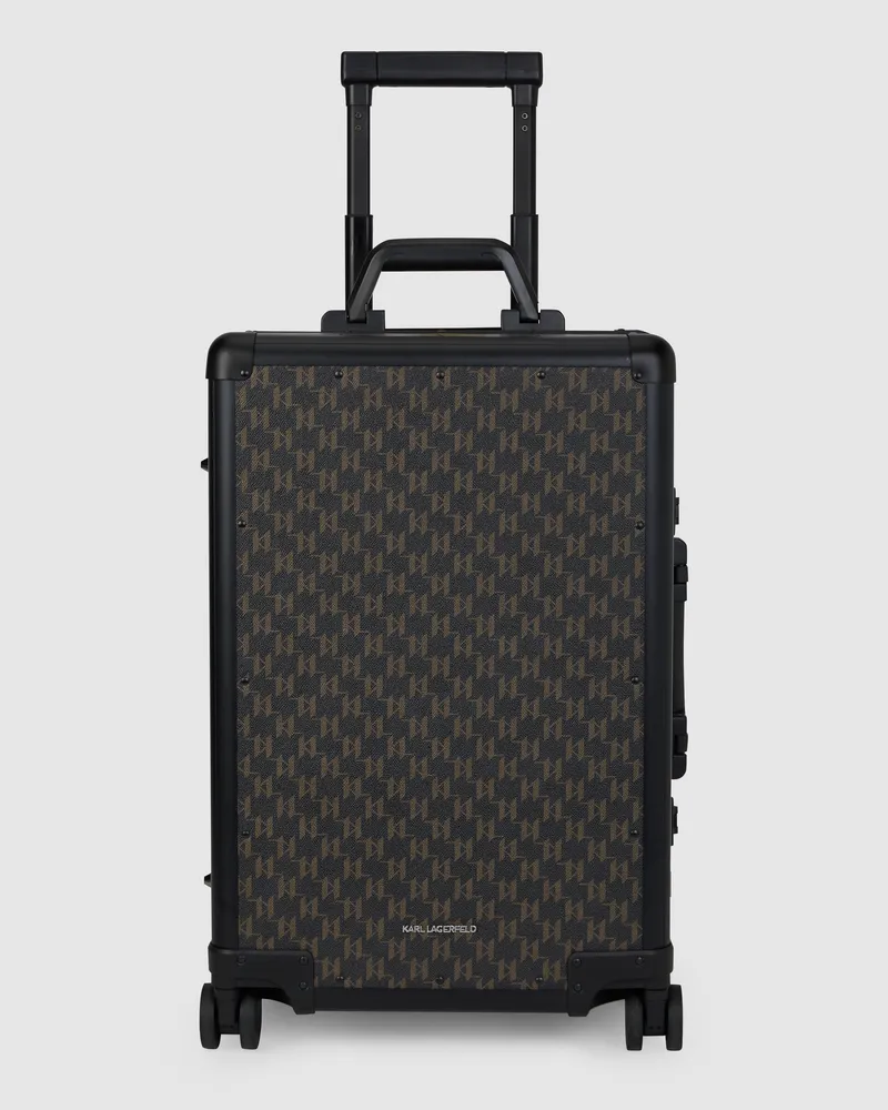 Karl Lagerfeld K/monogram Kanvas Rollenkoffer, Herren, Schwarz-braun, Größe Schwarz-braun