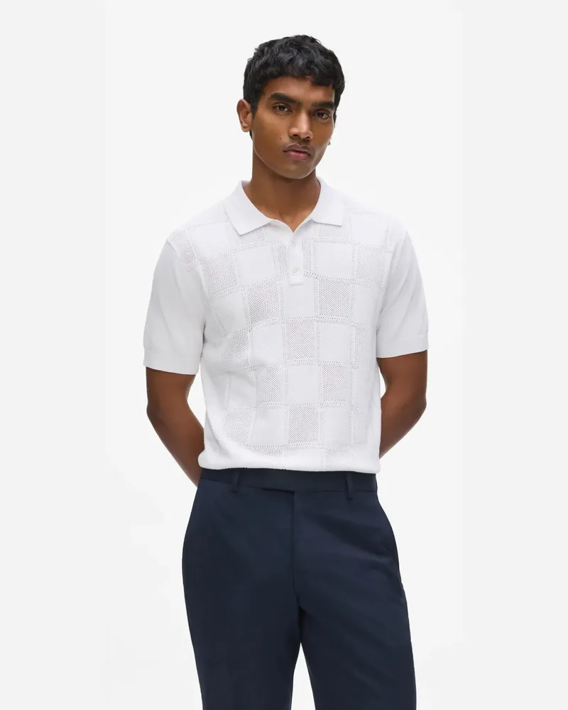 Karl Lagerfeld Strick-poloshirt, Herren, Weiss, Größe Weiss