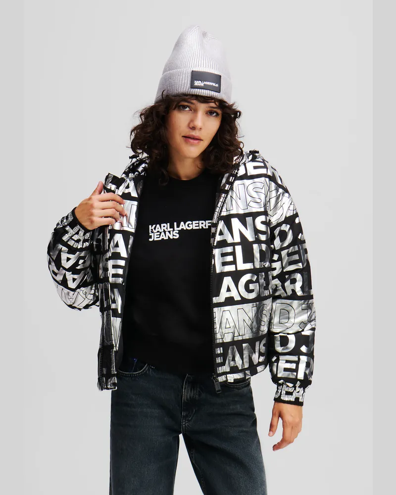 Karl Lagerfeld Jacke Mit All-over-logo, Frau, Digital Fold All-Over-Muster, Größe Digital