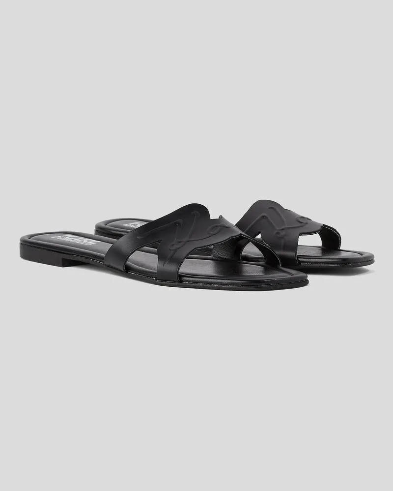 Karl Lagerfeld Brio Signatur-sandalen Mit Zierausschnitten, Damen, Schwarz, Größe Schwarz