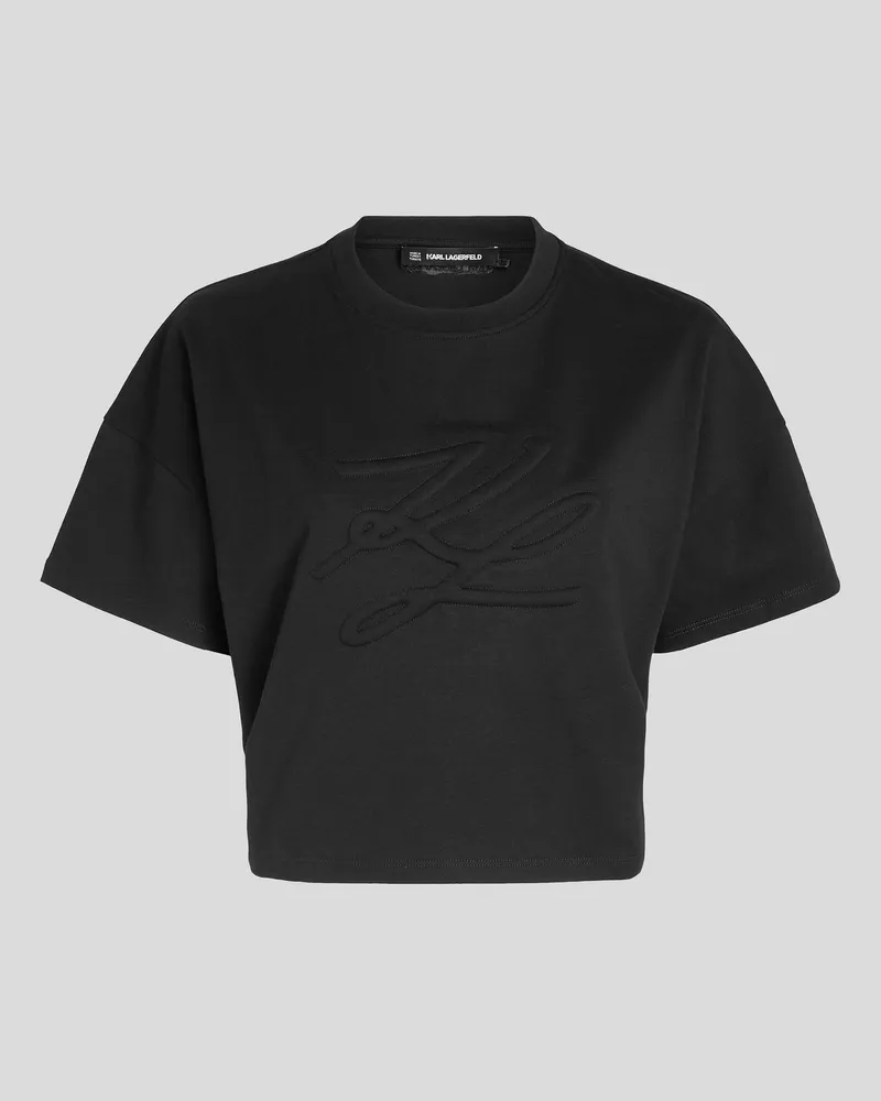 Karl Lagerfeld T-shirt Mit Autogramm, Frau, Schwarz, Größe Schwarz