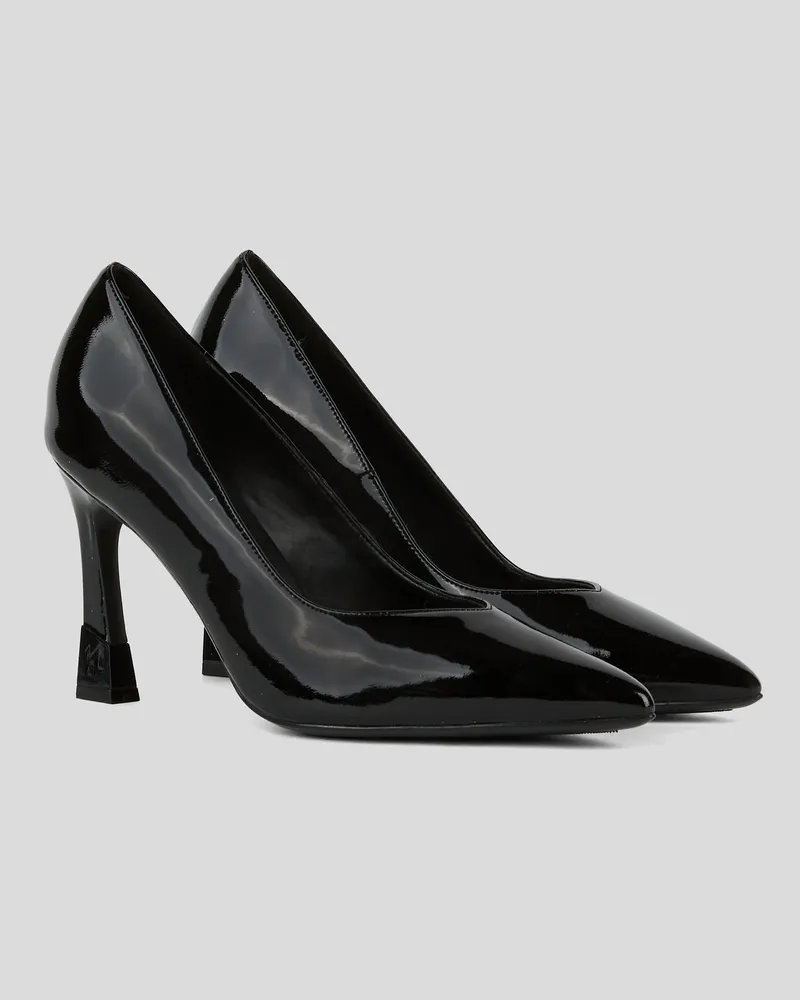 Karl Lagerfeld Premiere 90 Glänzende Stöckelschuhe, Damen, Schwarz, Größe Schwarz